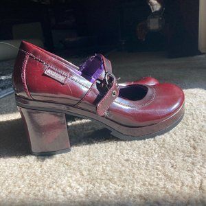 Rocket Dog Platform Mary Janes - Burgundy - 8